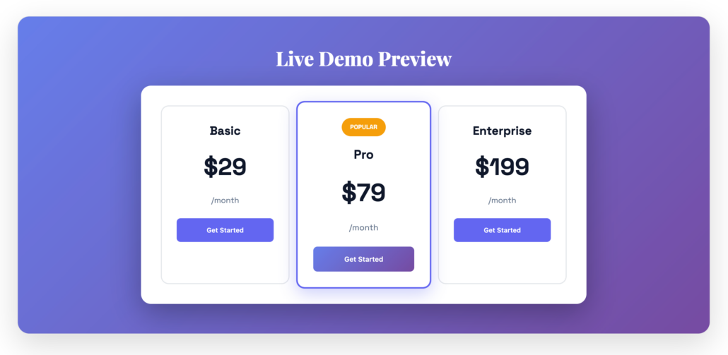 Wp- WordPress Pricing tables beautiful live pricing tables
