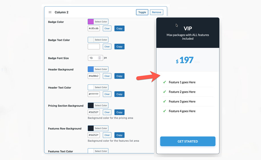 NEW Home Page 5 Change the colour of WP WordPress Pricing Tanles premium wordpress pricing tables plugin